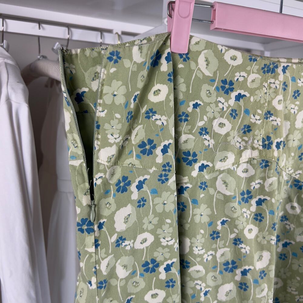 Venezia Green Floral A-Line Skirt - Picture 7 of 9